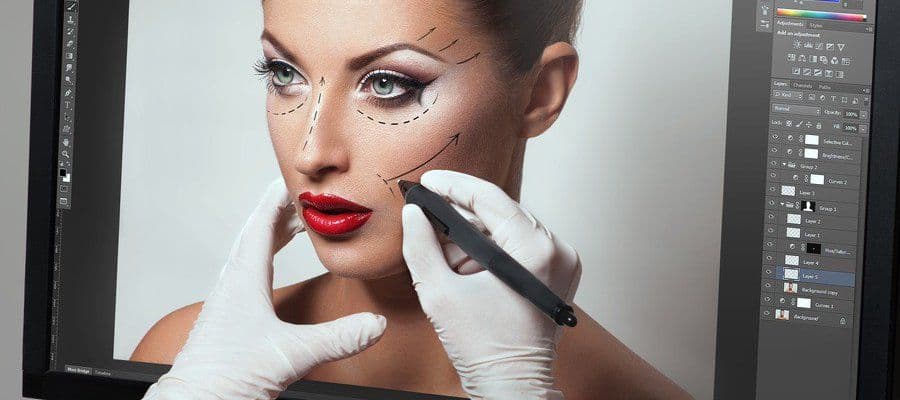 Ретушь женского портрета с элементами коллажа