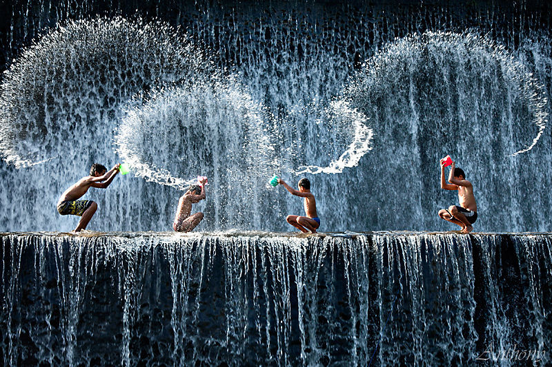 Water fight. The Rain before it Falls.